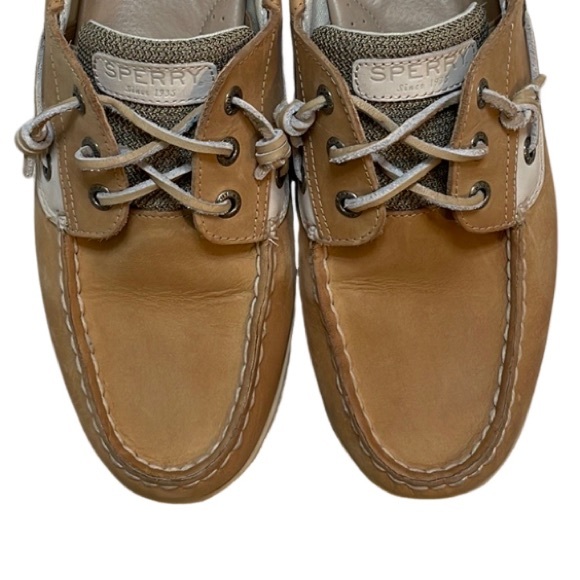 SPERRY - Songfish Topsider Tan and Cream Boat Shoes - Size 11 - Picture 5 of 10